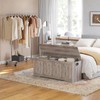 DINZI LVJ Storage Chest, 47.2”Wooden Storage Box with 2 Safety
