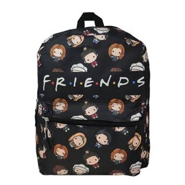 UPD Friends Black Backpack - Friends Bag All Over Print of with Front Pocket, Perfect Backpack for Teens and Kids, Ideal Bookbag for Everyday Use - 16 Inches