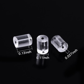 Forise 500Pcs Clear Silicone Earring Backs 3mm Hypoallergenic Rubber Column Earring Backs for Studs Earring Hooks Stoppers