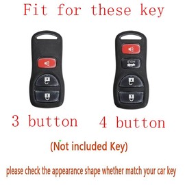 ontto TPU Car Key fob Cover Fit for Nissan Armada Xterra Pathfinder Altima 350Z Sentra Titan Maxima Key case Keychain Key Shell Key Holder Accessories Protector 4 Button Black