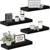 QEEIG Black Floating Shelves Bathroom Shelf Bedroom Kitchen Modern Small
