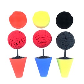 ANCLLO 9pcs Sponge Foam Cone Shape Metal Polishing Pad Wool Buffing Pads for Wheels Hub