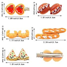 10 PACK Mini Food Hair Clips, Simulation Pattern Funny Hair Accessories, Side Hair Clips, Egg Tart Duckbill Clips Pizza Simulated Food Hot Dog Hairpins Bread Side Clips Hair Accessories