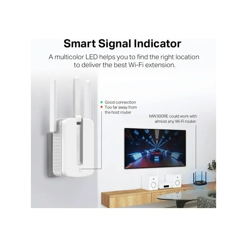 Mercusys Repetidor de Wifi Mw300re - N300 Antenas Externas