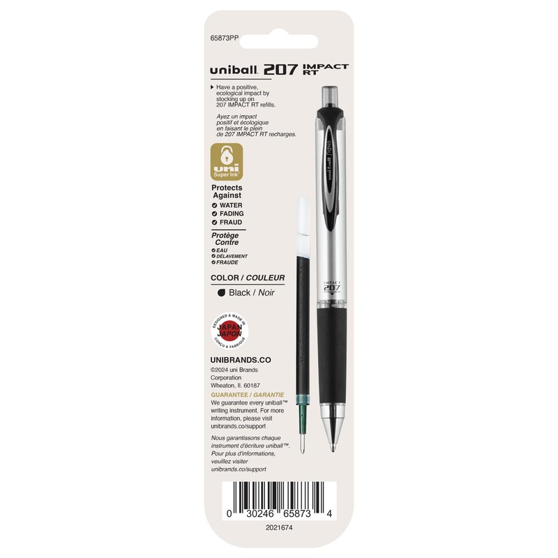 Uniball Signo 207 Impact RT Retractable Gel Pen; 2 Count(Pack