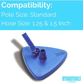 SWIMLINE HYDROTOOLS Manual Pool Vacuum Head Attachment For Inground & Above Ground Pools |Weighted Swimming Pool Vac Head Triangle Shape W/ Bristles| Swivel Hose 1-1/4 or 1-1/2’’| Clean Debris Corners