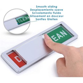 DWUENT Dishwasher Sign - Clean Dirty Magnet, Silver Red Green, 18x5x0.5cm - Acrylic & ABS Material - Easy to Read Kitchen Organiser, Dishwasher Magnet Gadgets
