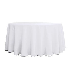 Balsa Circle 6 pcs 120 inch White Round Tablecloths Fabric Table Cover Linens for Wedding Party Polyester Reception Banquet Events Kitchen Dining
