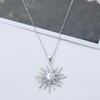 Inateannal Boho Sunburst Pendant Necklace Silver Crystal Sun Necklace Moon
