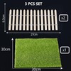 KARLOR Artificial Grass Set with Miniature Fences, Green, Garden Decor,