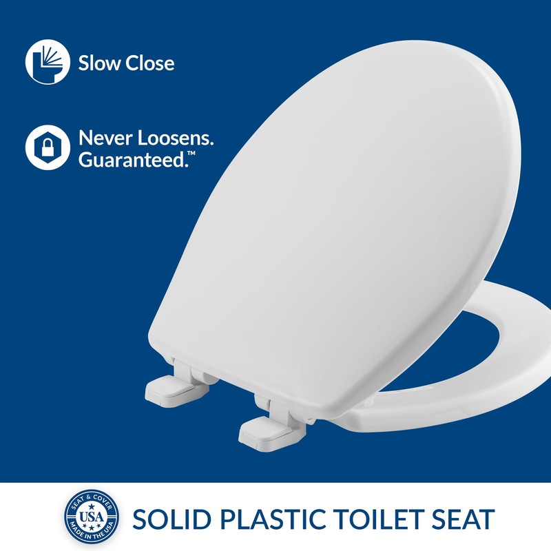 Mayfair Caswell Modern Slow Close Toilet Seat, Easy Clean Hinges