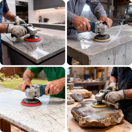 Waies 11 PCS 6 Inch Diamond Polishing Pads Kit Wet/Dry 50-10000 Grit for Concrete,Stone Edge,Granite,Tile,Marble, Rock,Countertop,Quartz,for Drill Grinder Polisher