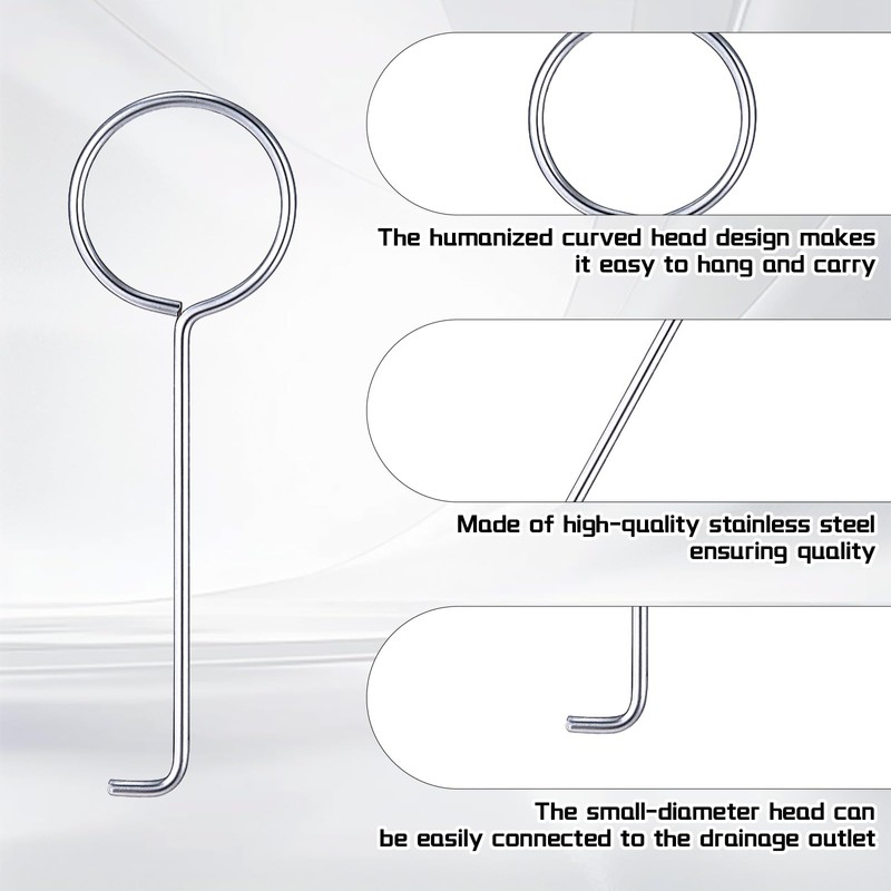 6 Pcs Drain Key Lifting Hooks Silver Drains Key Lifting