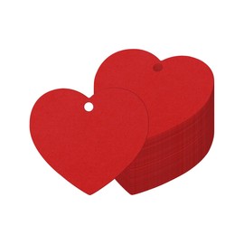 HAIKING Heart Shape Tags, 100 PCS Red Love Cutouts Kraft Paper Gift Hang Tags for Valentine's Day, Wedding Decorations, Party Gift Wrapping (4.5 x 5cm/1.77 x 1.96in)