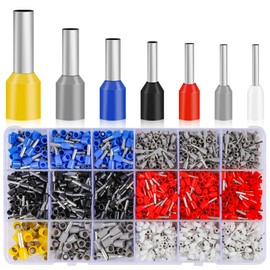 XHF 2100 PCS AWG 22/0.4mm²- AWG 10/6.0mm² Wire Ferrules Kit Insulated Copper Crimp Connectors, Crimp Pin Cord End Terminals
