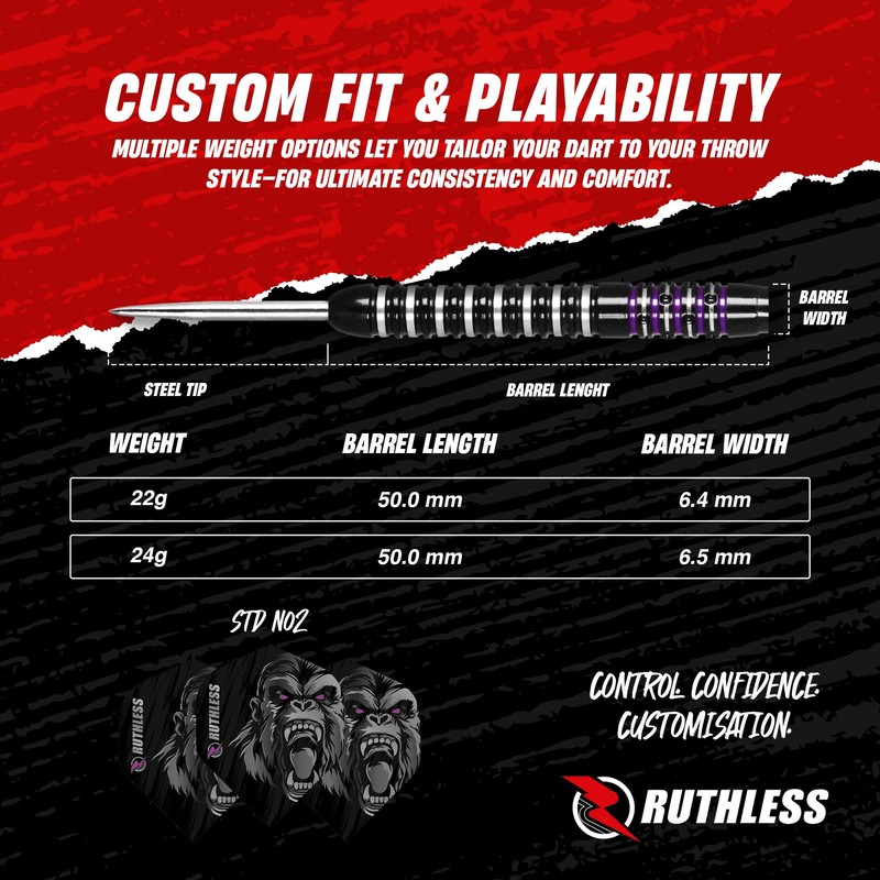 RUTHLESS | Animal Darts Set | Steel Tip | 90%