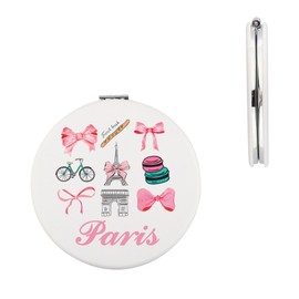 CMNIM Paris Gifts Paris Eiffel Tower Bow Coquette Gifts Paris Coquette Girly Compact Mirror French Travel Souvenir Gifts (Paris Mirror)