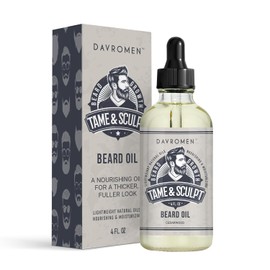 Davromen 4 Oz Beard Oil for Men- Cedarwood Natural Beard Oil, with Ricinus Communis Oil, Olive Fruit Oil, Vitamin E, for Deeply Moisturizes, Softens Beard, Reduces Itch, Non-Greasy, Men Beard Oil