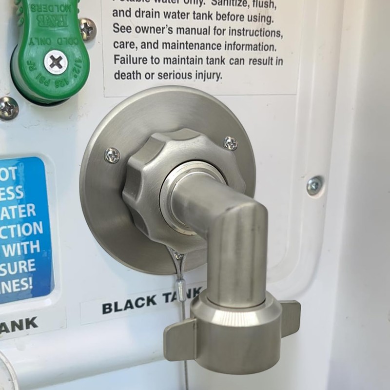 90-Degree Hose Elbow For RVs—Stainless Steel Construction—GHT3/4"Garden Hose Elbow Connector—Convenient