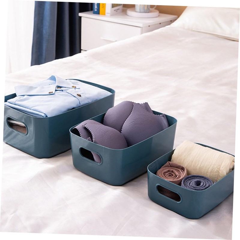 CHILDWEET 6PCS Plastic Storage Boxes Lids Multi-purpose Desk Organizers for