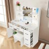 Led Lighted Vanity Set with Mirror Makeup Dressing Table 5Drawer