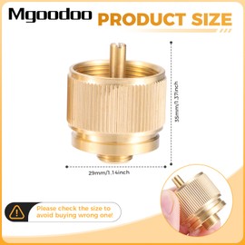 Mgoodoo 2Pcs Camping Stove Adapter 1LB Propane Small Tank Input, EN417 Linda Valve Output, Outdoor Cylinder LPG Canister Adapter for Outdoor Camping, Thread 7/16" Brass Adapter