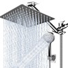 PinWin Modern 12" Large Square Rain Showerhead with 5 Modes