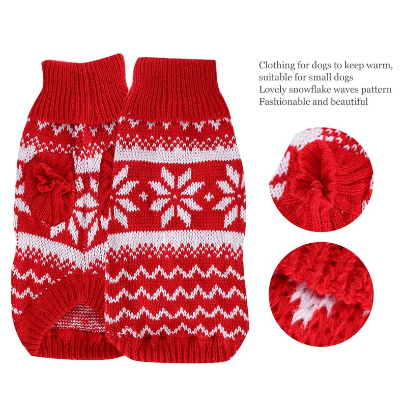 Lovely Snowflake Pet Clothing Winter Christmas Sweater Warm Clothes for
