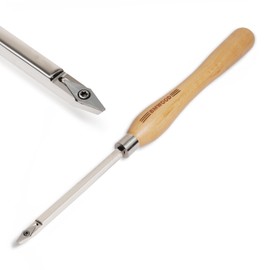 Overall length:18 3/4". Carbide Tipped Detailer Chisel For Woodturning, Beech handle length: 12 1/2", Tool bar length: 6 1/4", with 28 * 10 * 2.5mm-35°TCT DIAMOND BLADE.