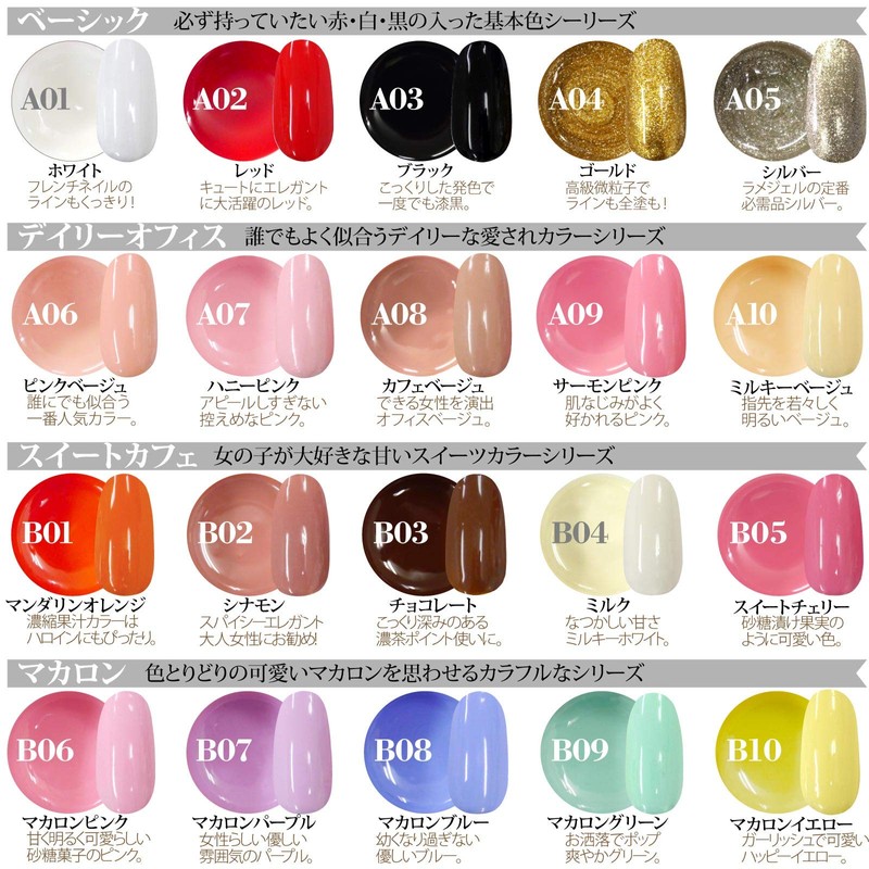 NailRecipe Nail Gel Nail Color Gel 5 Color Set, Coloring,