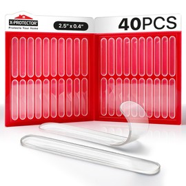 X-Protector Cabinet Door Bumper Strips - 40 PCS - Clear Door Silencer - Premium Cabinet Door Bumpers - Soft Door Slam Stopper - Multi-Purpose Bumpers for Cabinet Doors, Chair Backs, and More!