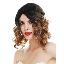 WIG ME UP MS9026-R2/27/30 Women's Wig Shoulder-Length Wavy Parting Ombre Balayage Black / Blonde / Brown Mix