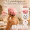 2Pzs Gorro de Ducha Grande Reutilizable de Doble Capa Impermeable