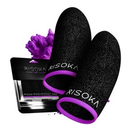 RISOKA® Pack of 10 Gaming Finger Sleeves - Extra High: 34% Silver Fibres - For Pro Mobile Gaming - PUBG Finger Sleeve - Finger Sleeve Gaming - PUBG Mobile Gaming Finger Sleeve - Finger Gloves