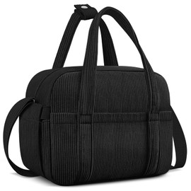 KUBYA KUBYA Lunch Box Lunch Bag for Women Adults Men, Cute Insulated Lunch Bag Reusable Lunchbox Leakproof Simple Lunch Boxes Soft Corduroy Lunch Tote Bag Large Cooler Bag Containers, with Shoulder Strap