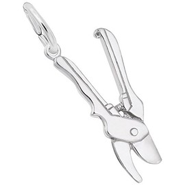 Pruning Shears Charm in Sterling Silver, Charms for Bracelets and Necklaces