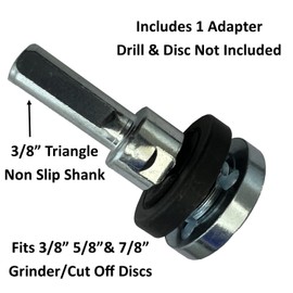 Keyfit Tools U.S.A. Drill Adapter Attachment for 3/8" 5/8" & 7/8" Arbor Grinder Discs & Abrasive Cut Off Wheels Precisely Converts Your Angle Grinding Disc for Drill Power Fits Standard Size Holes