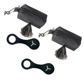 Changyeah 2Pcs Fashion Dog Poop Waste Bag Dispenser, Pet Dog Waste Bag Dispenser, Dog Poop bag Holder, Leash Dispenser for Dog Waste Bags for Hiking, Training, Walking(Black)