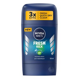 NIVEA Men Stick Fresh Kick, Pack of 2, 2 x 50 ml, 48H Protection Light Formula with Cactus Water for a Fresh Feeling Throughout the Day Refreshing Scent