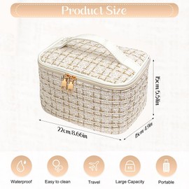 Lilbitty Travel Make Up Bag, Travel Bag for Toiletries with High Capacity, Waterproof and Wear-resistant Portable Cosmetic Organiser, with Comfortable Handle, Suitable for Women and Girls