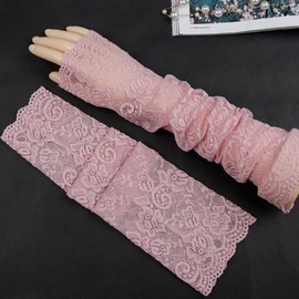 Summer Long High Elastic Sun Protection Lace Sleeves for Legs & Arms - Breathable, Scar & Tattoo Cover [High Elastic Lace Style] Light Gray 15ea
