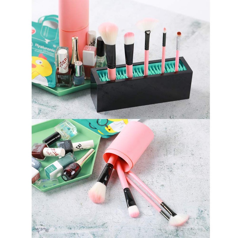 JAMEND CLXP Makeup Brushes Holder Organizer, Silicone Vanity Air Drying
