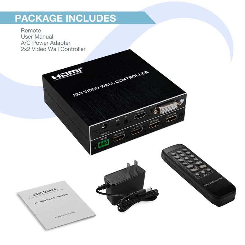 Expert Connect 2x2 Video Wall Controller | 1080P | HDMI