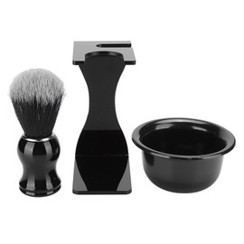 3 Piece Beard Shaving Brush Bowl Stand, Men's Beard Cleaning Tool Set, Men's Shaving Brush Set for Father, Husband, Boyfriend, Birthday and Valentine's Day Gifts