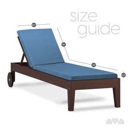 Milliard Memory Foam Outdoor Chaise Lounge Lawn Chair Cushion, with Waterproof and Washable Cover, Blue, 73x21x2.5