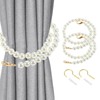 Yetaha Pearl Curtain Tie Backs, 2Pcs Elegant Pearl Tiebacks, Romantic
