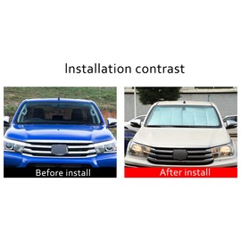Auto Windschutzscheibe Sonnenschutz UV Ray Reflektor für Toyota Hilux 2015 2016 2017 2018 2019 2020 2021 Frontfenster Sonnenschutz Schild Abdeckung Faltbare reflektierende Sonnenblende