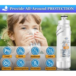 W10413645A Water Filter Filter 2 Refrigerator Water Filter Compatible with Whirlpool Refrigerator Water Filter 2,W10413645A,EDR2RXD1,Kenmore 9082,Kenmore 9903 Water Filter (4-Pack)