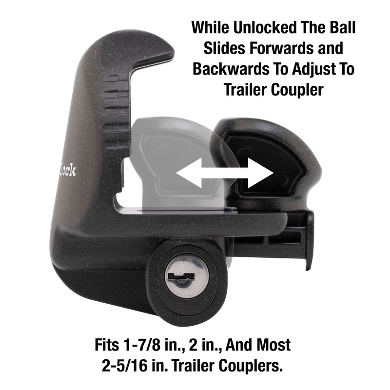 Master Lock Black Universal Size Trailer Hitch Lock, Trailer Coupler