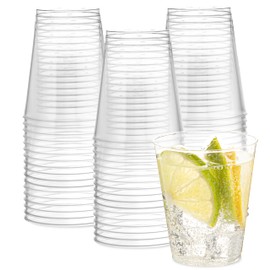 PLASTICPRO Disposable 7 oz Crystal Clear Plastic Tumblers for Party's & Weddings pack of 50